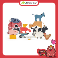 Tender Leaf Toys ของเล่นไม้ ของเล่นเสริมพัฒนาการ ชุดสัตว์เลี้ยงในฟาร์ม Stacking Farmyard