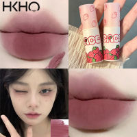 HKHO น่ารัก Strawberry Lip ดินเหนียวสำหรับปั้นกำมะหยี่ Matte ลิปสติกแต่งหน้ากันน้ำยาวนาน Smooth ปากแดง Tint ลิปสี Gloss