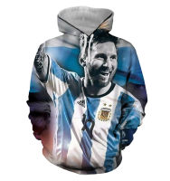 3D HOODIE-  2023 new design- 2023 Qatar World Cup champion: three stars Argentina national team&amp;Messi Jersey short sleeved sweater 129