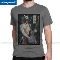 Men Tshirt Bassist Samurai Cool Tees Rock Metal Music Funny Japan Player T Shirt Crew Neck Graphic Gildan