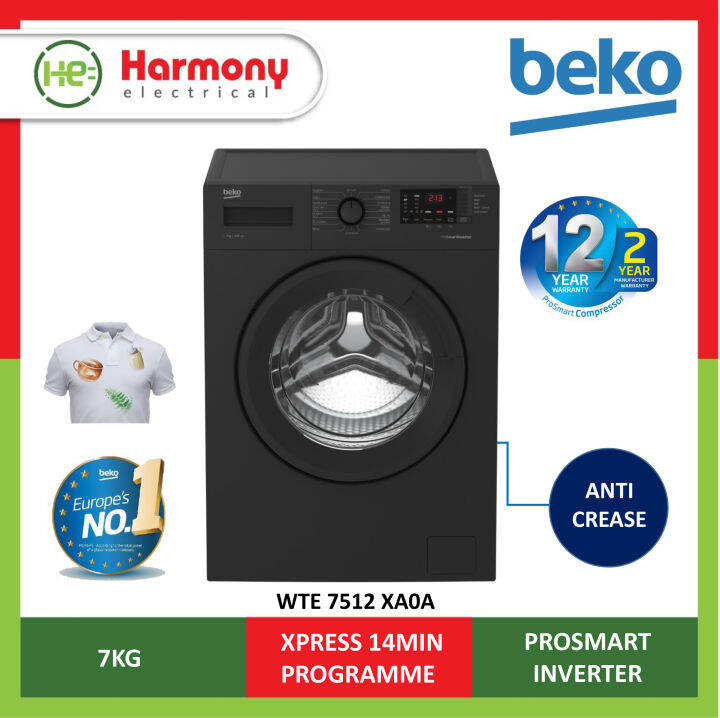 [COURIER DELIVERY] BEKO 7kg Front Load Washer WTE7512XA0A with Prosmart ...