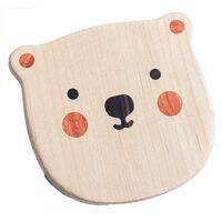 Walnut Coaster Cup Holder Cartoon Bear Carved Inlaid Wooden Mat Tray Decorative Plate Dinner Plate Mat