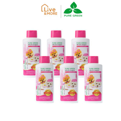 Pure Green เพียวกรีน แชมพูสุนัข สูตร No Tear สำหรับสุนัขแพ้ง่ายและลูกสุนัข 300 ml บรรจุ 6 ขวด