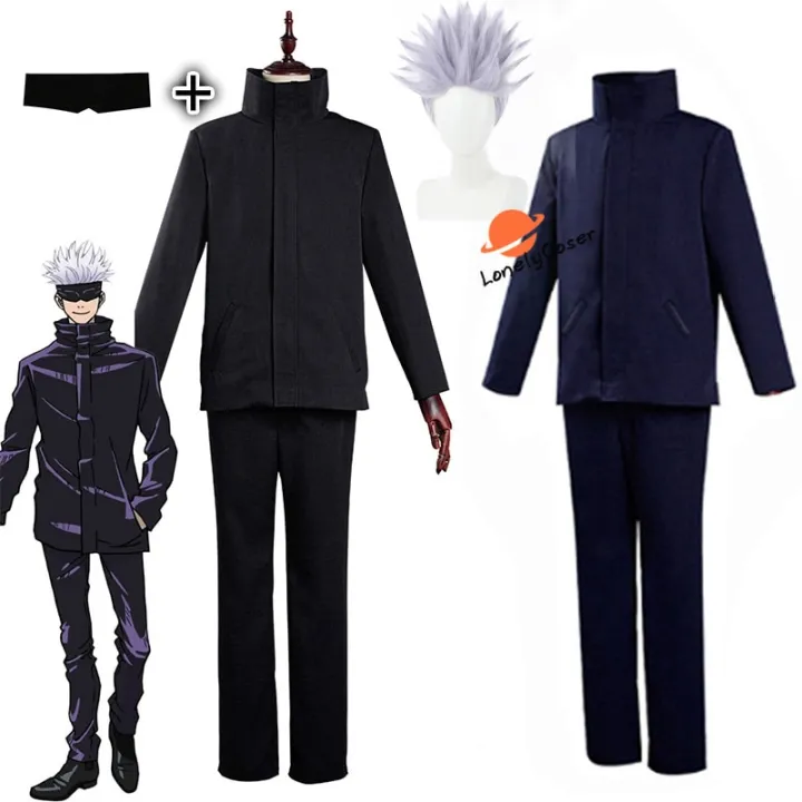 Anime Jujutsu Kaisen Gojo Satoru Cosplay Costume Blue Black Top Pants ...