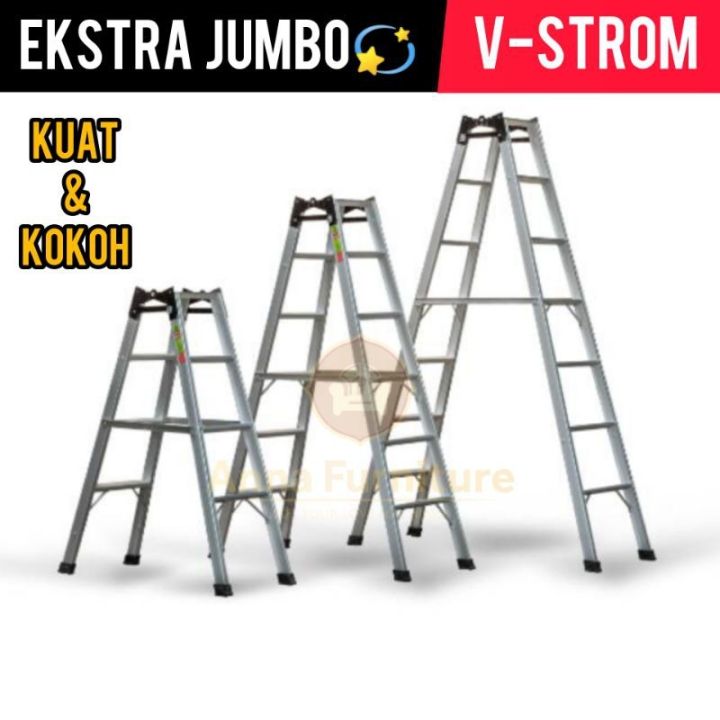 TANGGA LIPAT ALUMINIUM JUMBO V STROM UKURAN LENGKAP ORIGINAL Lazada Indonesia