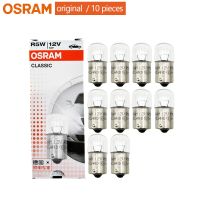 OSRAM หลอดไฟสัญญาณรถยนต์ R5W 12V 5W BA15s 5007,ไฟป้ายทะเบียนภายในมาตรฐาน OEM โคมไฟอัตโนมัติ10ชิ้น