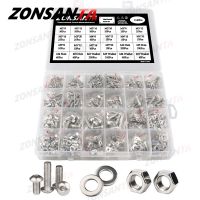 M2 M2.5 M3 M4 M5 304 Stainless Steel Screw Allen Hexagon Hex Socket Button Round Pan Head Screws Bolt Nut Washer Set Box Kit Fasteners