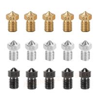 ❍♘ 5PCS 0.4mm E3D V6 3D Printer Hardened Steel/Stainless Steel/Brass High-Temperature Nozzles for Mega S Mega X Kobra Neo