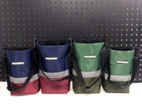 Cup bag กระเป๋าใส่แก้วน้ำ คาดแถบสะท้อนแสงเท่ๆ ถุงใส่แก้วผ้าใบ Polyester PU420 (ผ้าใบกันน้ำ)