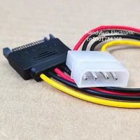 Sata 15pin ตัวผู้ไปยัง Ide 4pin ตัวเมียอินเตอร์เฟซ Sata ตัวผู้เป็นตัวเมีย4ขาฮาร์ดดิสก์ไดรฟ์ตัวเชื่อมสายไฟสายเคเบิลจ่ายไฟ