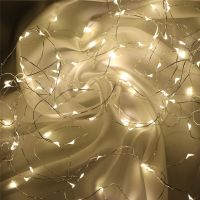 ☜☂♟ Fairy Lights AA Battery Powered 1M 10 2M 20 3M 30 5M 50 10M 100Leds Silver Led Copper Wire String Light Decorative Fairy Lights