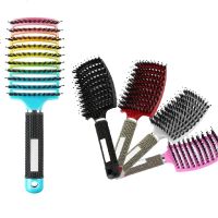 Women Hair Scalp Massage Comb Bristle Nylon Hairbrush Wet Curly Detangle Hair Brush For Salon Barber Hairdressing Styling Tools