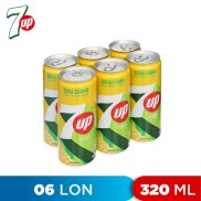 Nước ngọt có ga soda chanh 7UP 6 lon