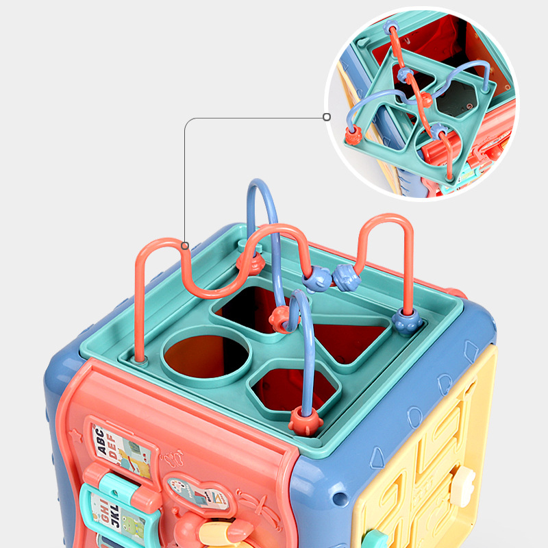 SOKANO Baby Learning Cube 1689 6 in 1 Baby Newborn Activity Cube Toys Baby Musical Educational Multifunctional Early Learning Toy