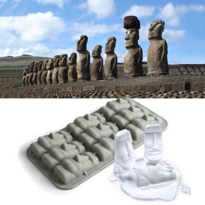 Easter Island Moai Stone Statues Ice Tray Ice Cubes DIY Mould Pudding Jelly Mold Ice Maker Ice Cream Moulds