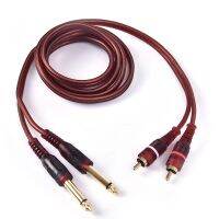 ❅✿◐ New Arrival 1pc 1.5M Cable Dual RCA Male to Dual 6.35mm 1/4 inch Male Mixer Audio Cable