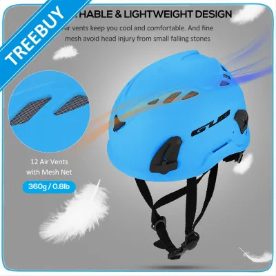 Climbing Helmet Cycling Safety หมวกกันน็อค With Headlamp Earmuff Taillight Attachment Points For Hiking Climbing Caving