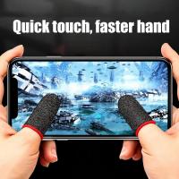 1 Pair For PUBG Gaming Finger Sleeve Breathable Fingertips Sweatproof Anti-slip Fingertip Cover Thumb Gloves For Mobile Game