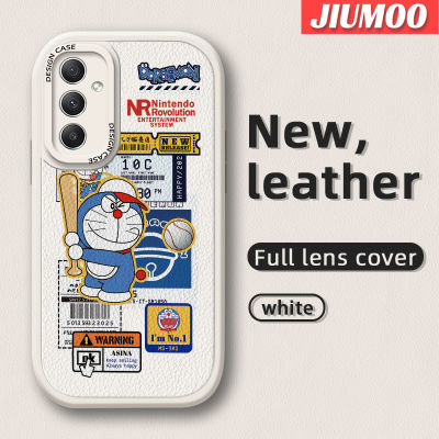 JIUMOO เคสปลอกสำหรับ Samsung A34 A14 A54 5G เคสลายการ์ตูนโดราเอมอนน่ารักเคสใส่โทรศัพท์หนังใหม่ฝาหลังป้องกันซิลิโคนเคสนิ่มเลนส์กล้องถ่ายรูปเคสรวมทุกอย่าง