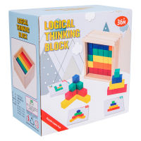 Space Thinking Three-Dimensional Assembling Square Childrens Geometric Space Teaching Aids Color Cognitive Puzzle Early Education Wooden Building Blocks