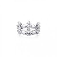 ake ake The Aphrodite Crown Ring Extreme - White Rhodium  - แหวนเงินแท้ 925 ทำมือแกะลาย ขัดเงาพิเศษ ฝังพลอยชวารอฟสกี้ ชุบไวท์โรเดียม White Rhodium