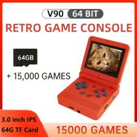 POWKIDDY New V90 Version Open-Source Retro Game Console 3.0 Inch IPS LCD 320 x 240 64GB ROM Built-in 15000 Games