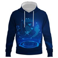 Sudadera con capucha para hombre, ropa de calle con estampado 3D de imagen inteligente IA, color blanco, novedad de 2021