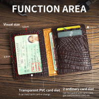 Handmade Genuine Leather Mens Wallet Crocodile Pattern Short Wallet With 4 Credit Card Slots Money Bag