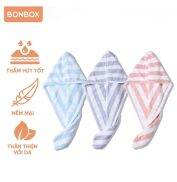 Khăn gội đầu quấn tóc BONBOX BT10 siêu thấm hút, lau khô tóc nhanh chóng