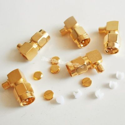10X SMA male plug right angle for semi-rigid RG405 0.086" Cable RF connector Golden New Electrical Connectors