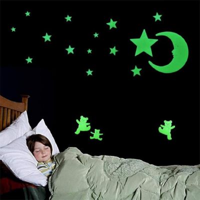[24 Home Accessories] Baby Schmetterling Sterne Grün Leuchtende Wand Aufkleber Kinder Zimmer Decke Treppen Tapete Deluxwbild Decals