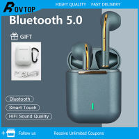 Rovtop J18หูฟังไร้สาย,TWS หูฟังบลูทูธ HIFI Audio เฮดโฟนแบบเสียบหูพร้อมไมโครโฟนและ Touch Control สำหรับ Huawei Xiaomi Oppo Vivo Realme