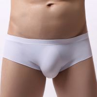 【Wrist watch】 Men Briefs Shorts Thin Silk Low Waist Panties U Conve Seamless Underpants