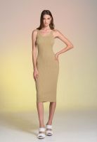 (Preorder 7 days) Knitters &amp; others - HARDIE Ribbed Knit Midi Dress (Khaki)