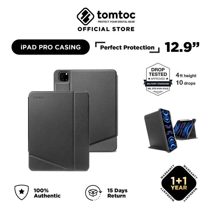 tomtoc 12.9 Inch Trifold Vertical Case iPad Pro 2022 , 2021 & 2020