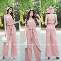 Fashion250 เสื้อผ้าแฟชั่น เสื้อผ้าผู้หญิง ชุดจั้มยาว สี ชมพู พร้อมส่ง