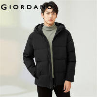 Giordano เสื้อแจ็คเก็ตมีฮู้ดขนเป็ดสีเทา 90% Free Shipping 01071701