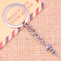 20pcs Fashion Keychain 23x11mm Caduceus Md Pendants Men Jewelry Car Chain Holder Souvenir