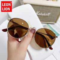 【CC】☒☈✥  LeonLion 2023 Metal Round Sunglasses Luxury Brand Designer Small Frame Alloy Glasses Men Classic De Sol Mujer