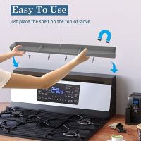 【CW】 Silicone Stove Top Shelf Magnetic Over Oven Spice Storage Rack kitchen organizer