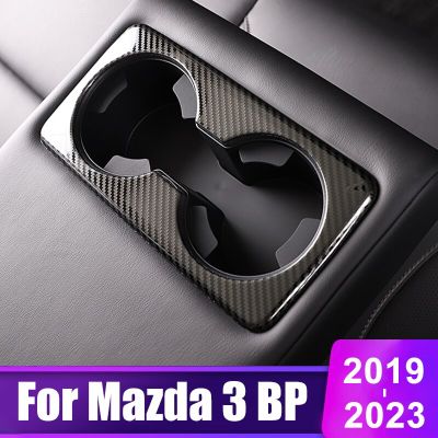 Untuk Mazda 3 BP 2019 2021 2020 2023 Tempat Duduk Mobil Baja Tahan Karat Pegan Gelas Air Baris Belakang Bingkai Penutup Aksesori Stiker Potong