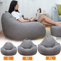 Large Small Lazy Sofas Cover Chairs without Filler Linen Cloth Lounger Seat Bean Bag Pouf Puff Couch Tatami Living Room