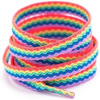 CODff51906at Ready Stock! Shoelaces for Shoes Rainbow Sneakers Shoe Laces Colorful Flat Gradient Color Shoelace Low-Cut High Top Canvas Casual Shoe Lace Accessories 80/100/120/140/160 CM