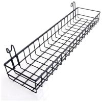 Hanging Basket for Wire Wall Grid Panel, Multi-Function Wall Storage and Display Basket, 40X10X5CM, Black Painted