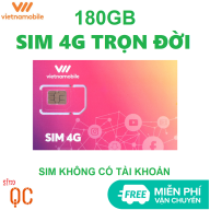 [HCM]Sim 4G trọn đời 180GB vietnamobile không có tài khoản miễn phí vận chuyển thumbnail