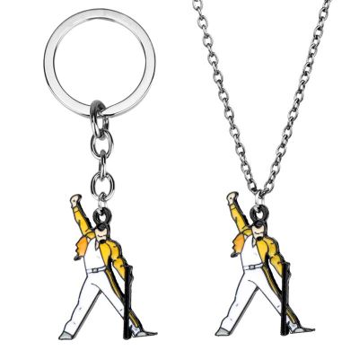 New Fashion Rock Band Queen Freddy Mercury Enamel Metal Pendant Keychains Keyrings For Women Men Queen Fans Jewelry Gift Key Chains