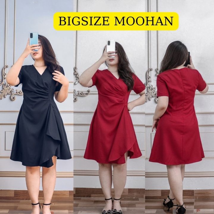 Đầm bigsize dự tiệc thiết kế nhún eo xoe nhẹ che bụng MooHan cho ...