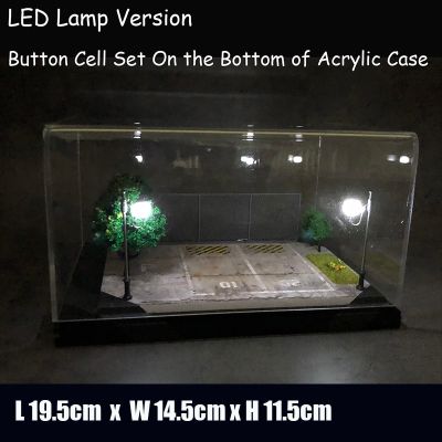 Diorama 1/64โมเดลไฟรถ LED โรงรถพร้อมจอแสดงกล่องแสดงสิ่งของแบบอะคริลิค