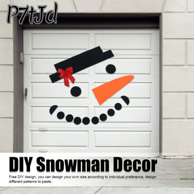 [P7tJd] ของตกแต่งโรงรถกลางแจ้งติดผนังประตูบ้านตุ๊กตาหิมะแบบถอดออกได้สำหรับเทศกาลคริสต์มาสแบบ DIY
