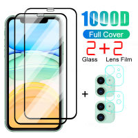 4 in 1 Protective Glass For iPhone 13 12 11 Pro Max Tempered Glass For iPhone 12 13 mini XS Max XR X Lens Film Screen Protector